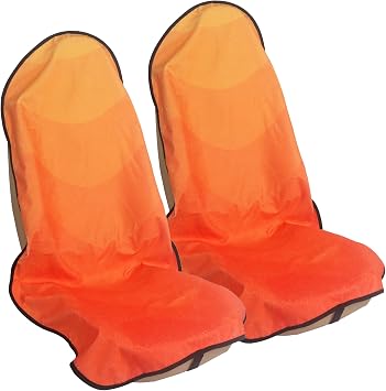 Car Seat Cover Protector Front Seats Only,for Gym Workout,Running,Swimming,Beach and Hiking,Waterproof Cooling Bucket Towel Seat Covers for Trucks SUV JeepOrange,2Pcs