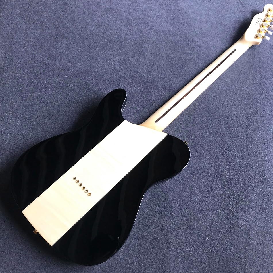 Chitarra elettrica all-in-one gialla personalizzata con tastiera in acero e hardware dorato - Guitarra Electrica professionale