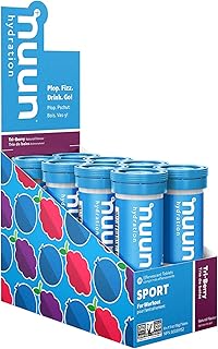 Nuun Active: Electrolyte-Rich Sports Drink Tablets, Tri Berry, Box of 8 Tubes (80 servings), Sports Drink for Replenishment of Essential Electrolytes Lost Through Sweat