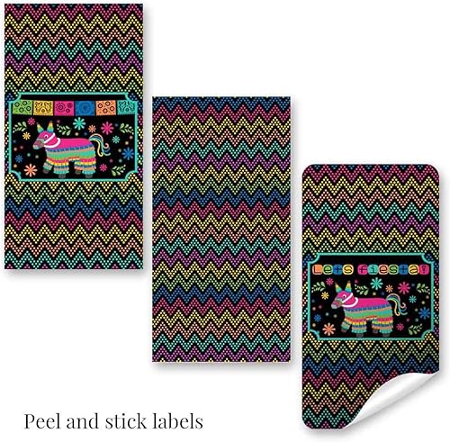 Miniatura 3 de Pinata Hittin' Neon Fiesta - Mini envolturas adhesivas de barra de chocolate con temática de fiesta de neón, 45 etiquetas envolventes de 1.4 x 2.6