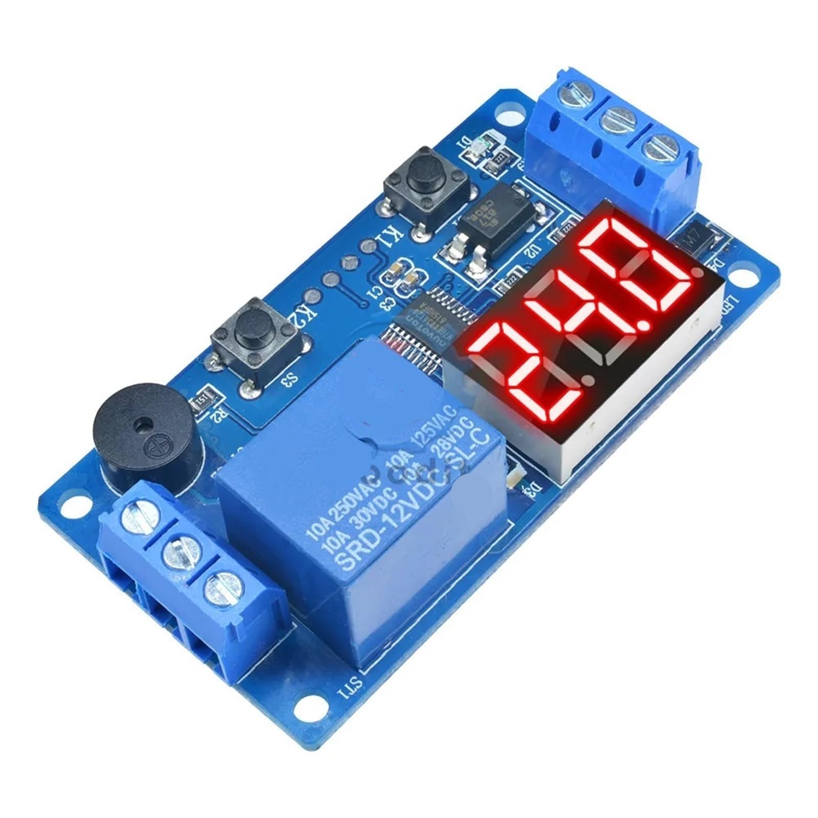 Relé de ciclo de temporizador de 12V con disparador programable y pantalla de lectura rápida 4