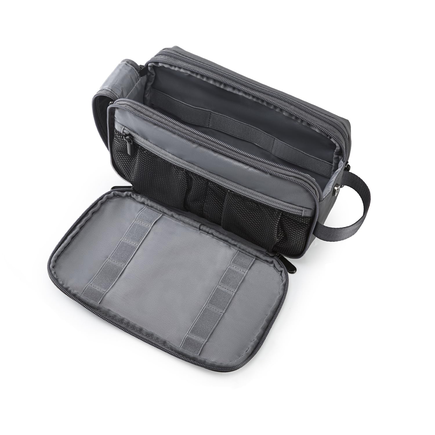 BAGSMART Mens Wash Bag Travel Toiletry Bag Makeup Shower Shaving Organiser for Bathroom Camping Gym - Water Resistant & Wet Dry Seperate, Black — view 18
