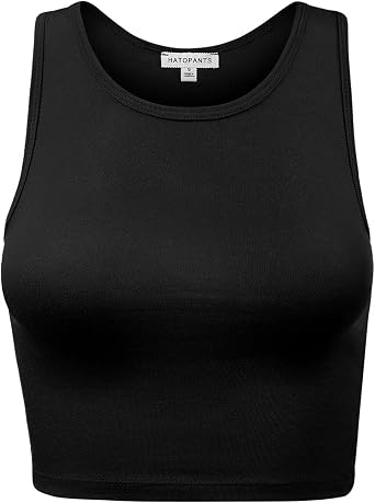 Women Sleeveless Cami Crop Tank Tops Racerback High Halter Neck Shirts
