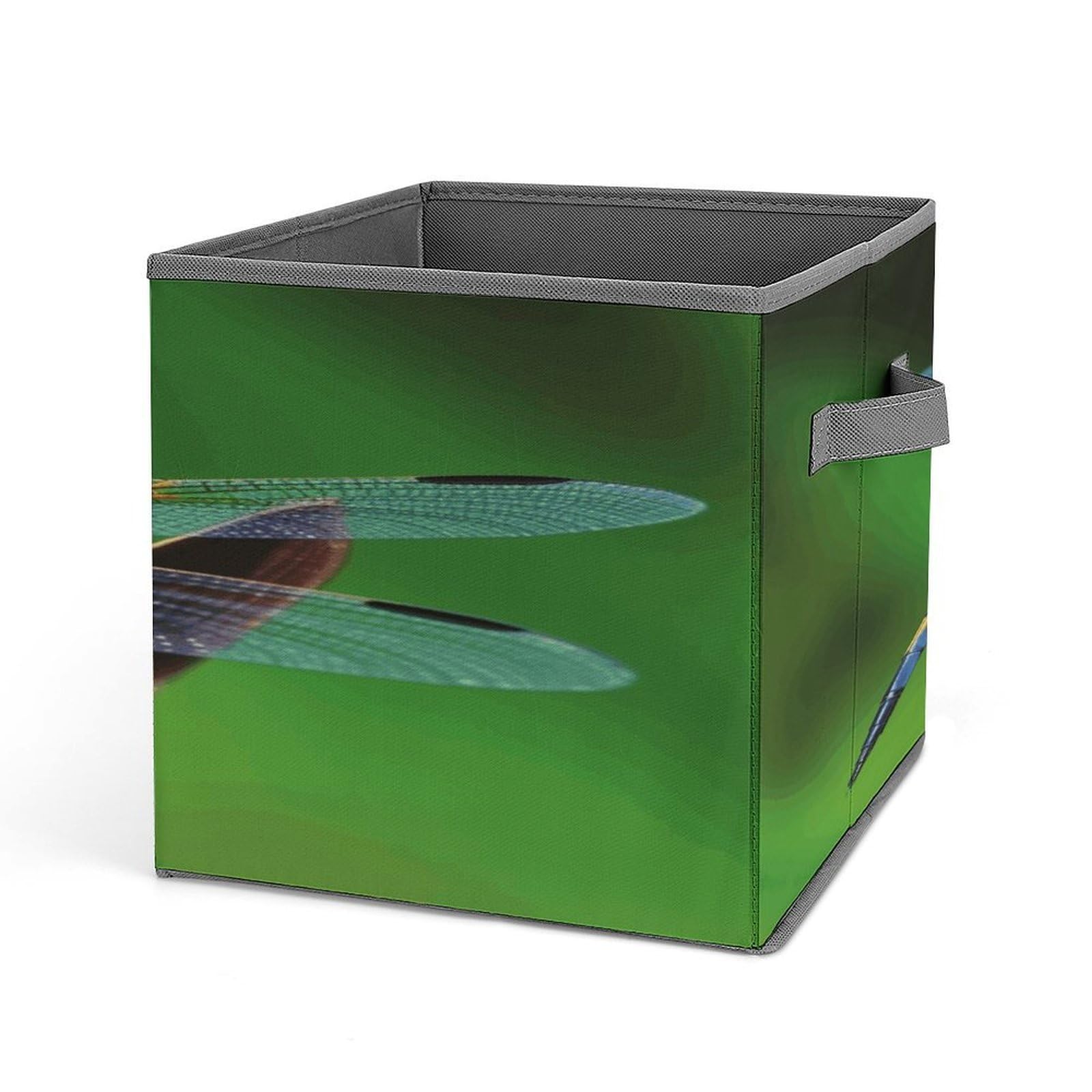 Fodpand Style Dragonfly Storage Cubes Foldable Decorative Fabric, Storage Bins Baskets With Handles, Closet Organizers And Storage For Home, Office,Closet, Clothes
