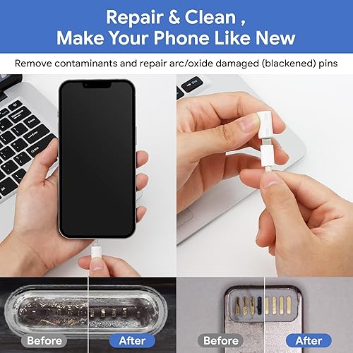 Miniatura 2 de Kit de limpieza de teléfono 12 en 1, kit de limpieza para Airpods, limpiador de puertos para iPadherramienta de reparación y restauración de carga,
