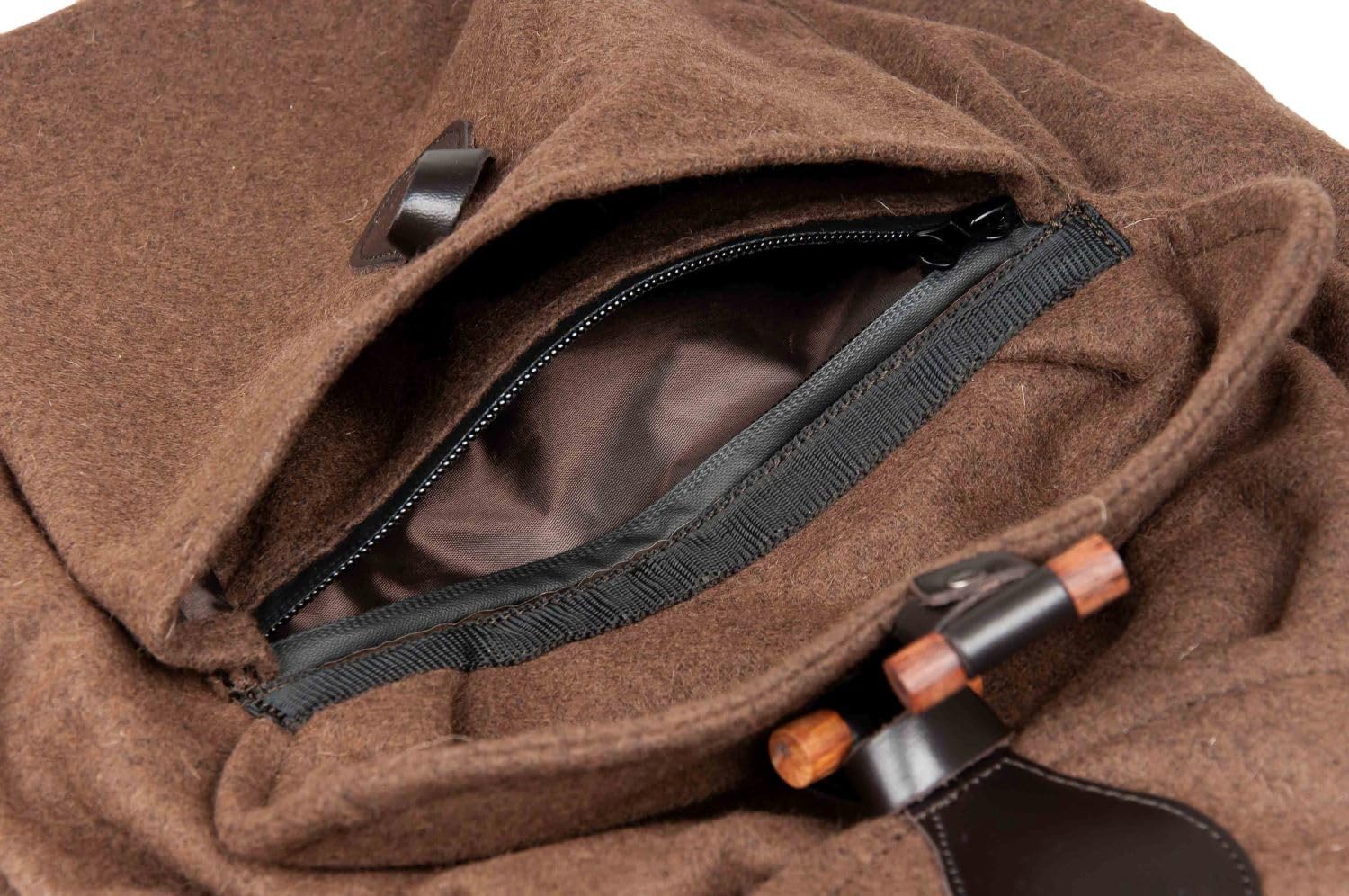 FARM-LAND Jagdrucksack Bradford Braun Loden Leder Rucksack