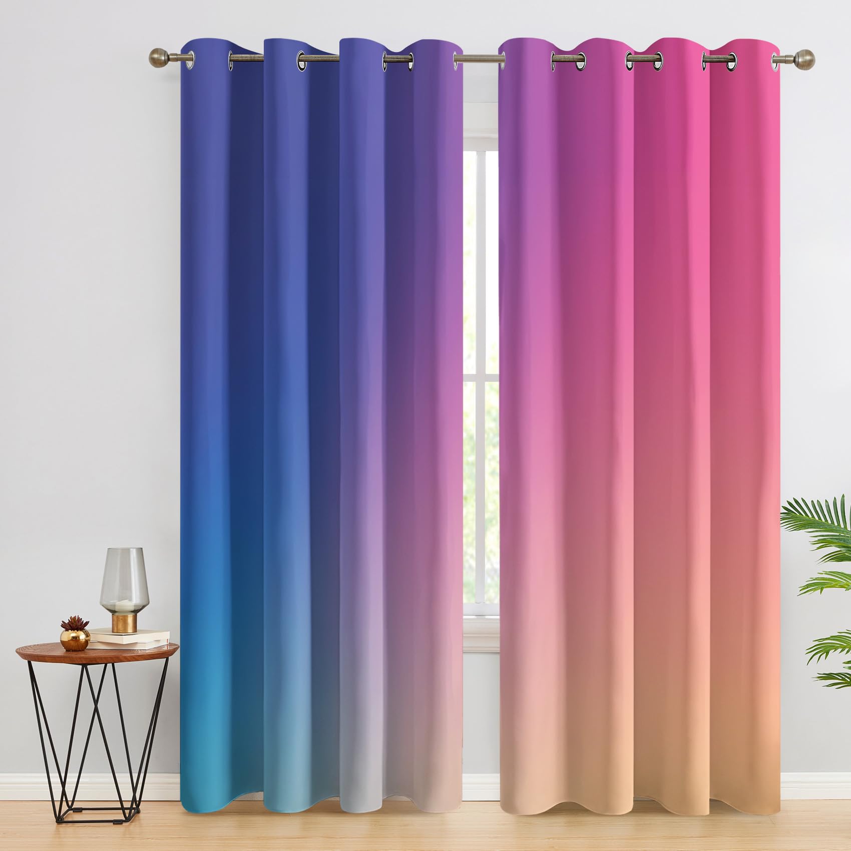 Rideaux occultants isolation thermique anti-bruit dégradé fuchsia