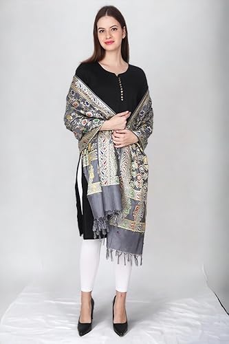 Miniatura 6 de Rameshwaram Fabrics Chal de pashmina, Banarasi Dupatta para mujer, chunnis de seda pura para boda, fiesta, estolas de bufanda suave