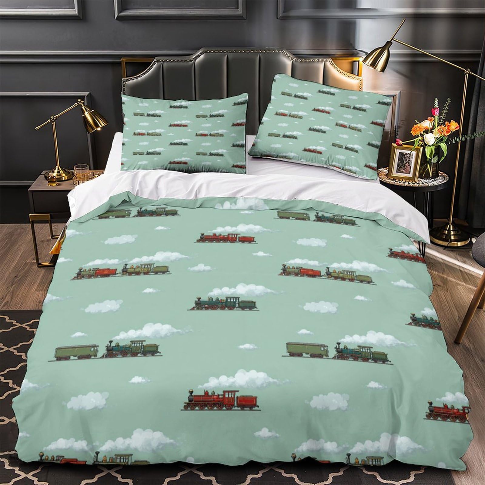 Housse de couette douce et saine motif bouteilles de soda pour lit double