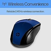 Vista 3 de HP Ratón inalámbrico X3000 G3 - Azul, batería de 15 meses, agarres laterales para control, apto para viajes, LED azul, potente sensor óptico de 1600
