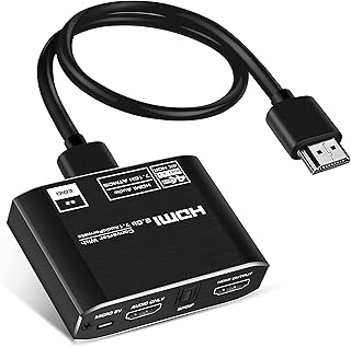 avedio links 4K@60Hz HDMI 2.0b Audio Extractor with 7.1CH Atoms, HDMI to HDMI + HDMI 7.1CH + Optical Toslink SPDIF + 3.5mm Audio, HDMI Audio Embedder Converter Adapter for PS5, Xbox, Fire Stick
