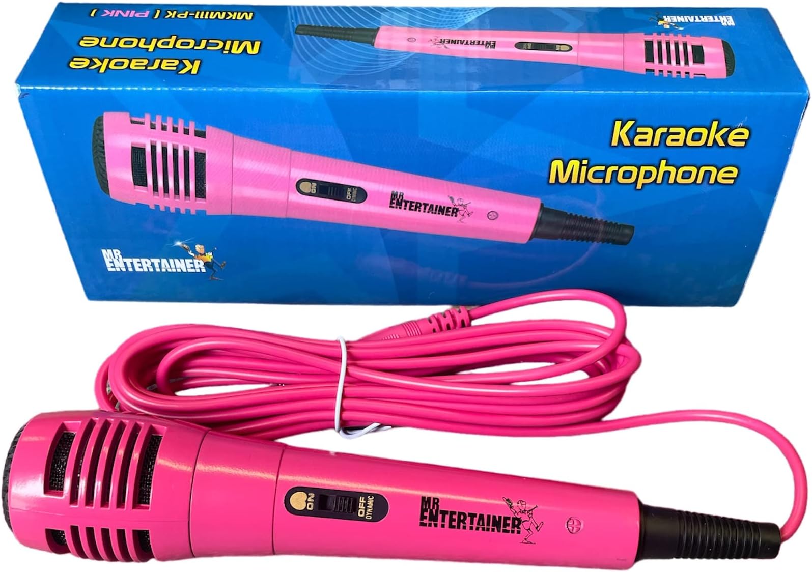 Mr Entertainer Karaoke Dynamic Wired Microphone. Perfect for use with all Karaoke Machines (Pink)