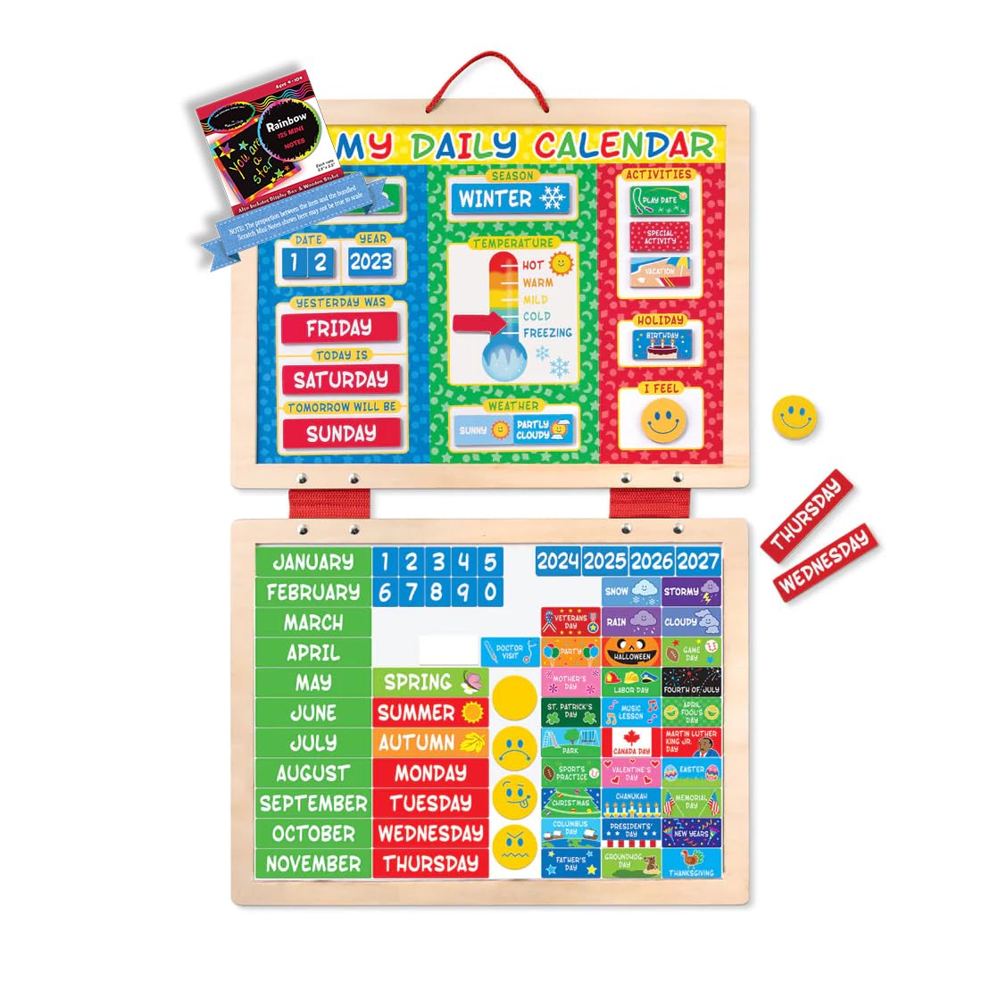 My First Daily Mag neti c Calendar Bundle with 1 Theme Compatible M&D Scratch Fun Mini-Pad (09253)