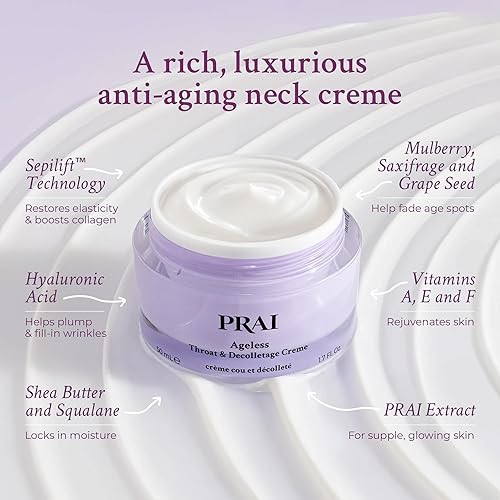 Miniatura 4 de PRAI Beauty Ageless Throat & Décolletage Neck Creme 6.8 Oz  Crepe Erase, crema antiarrugas para mujeres, crema para el cuello, cremas para el cuello