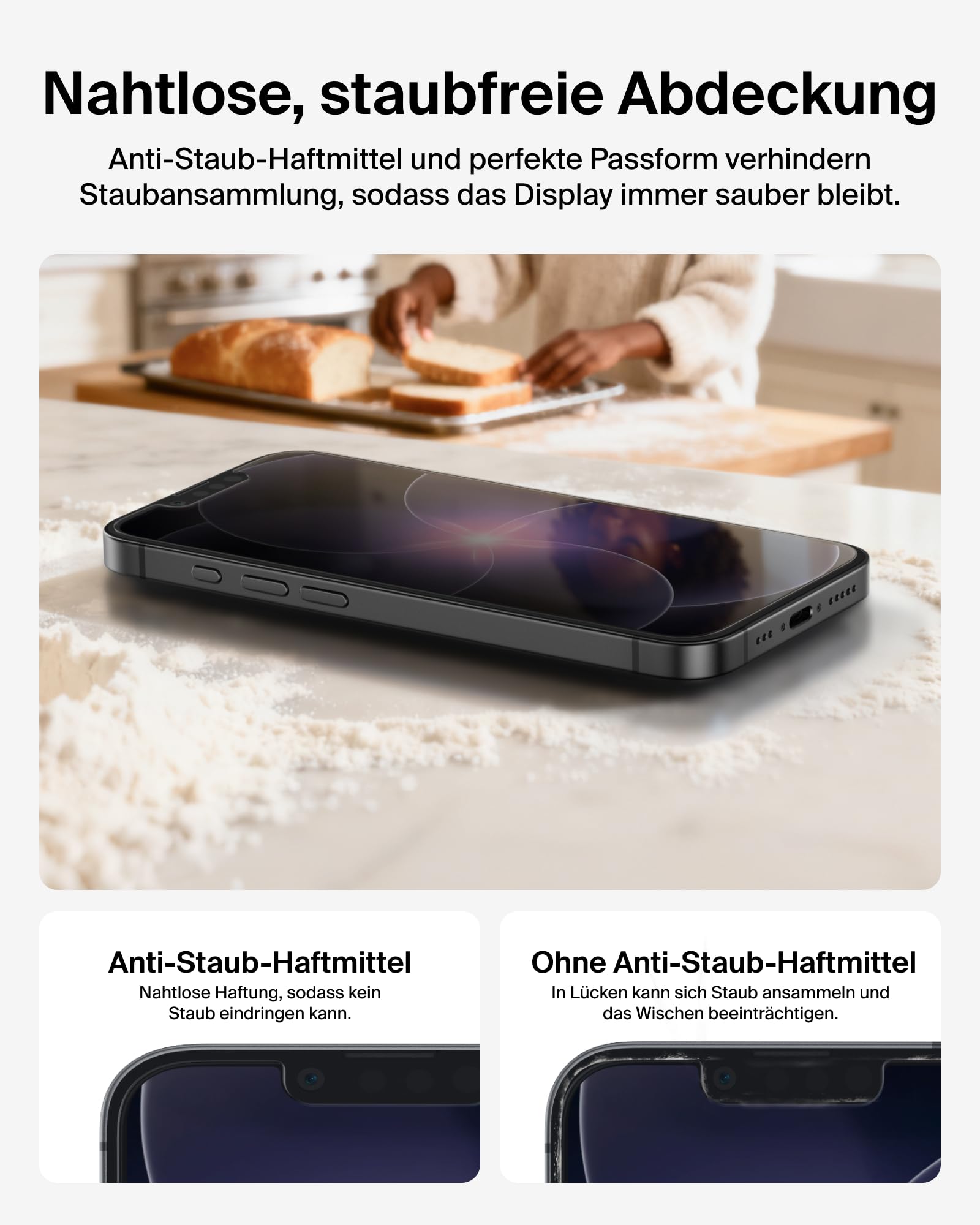 Belkin Titan SmartShield Sichtschutz für iPhone 17e, Kratzfester Stoßschutz, Anti-Fingerprint, Geeignet für Hüllen, Ultradünne Schutzglas mit Positionierungsschale zur Anbringung