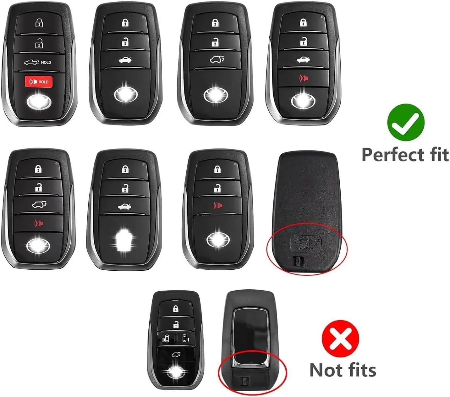 Carbon Fiber Key Case Compatible With Toyota Tundra 2024 Key Fob Cover Toyota Sequoia 2022 Sienna 2023 Smart Key Shell Accessories