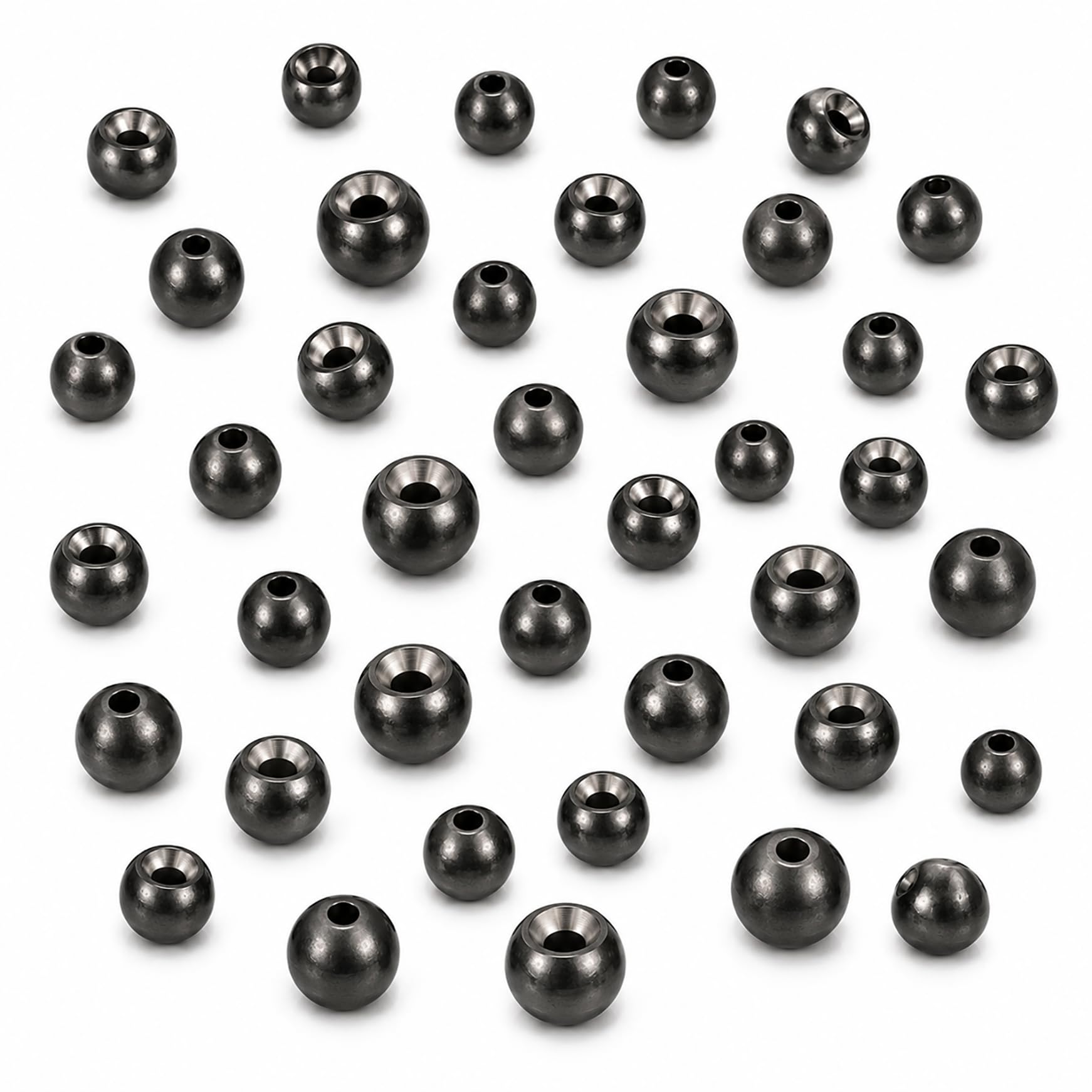 TG-DZURI Tungsten Beads for Fly Tying, 50pcs Tungsten Cyclops Beads Black Nickle Color 3.3mm Sizes Fly Tying Materials Beads Hook Size 10#-12# โ image 1