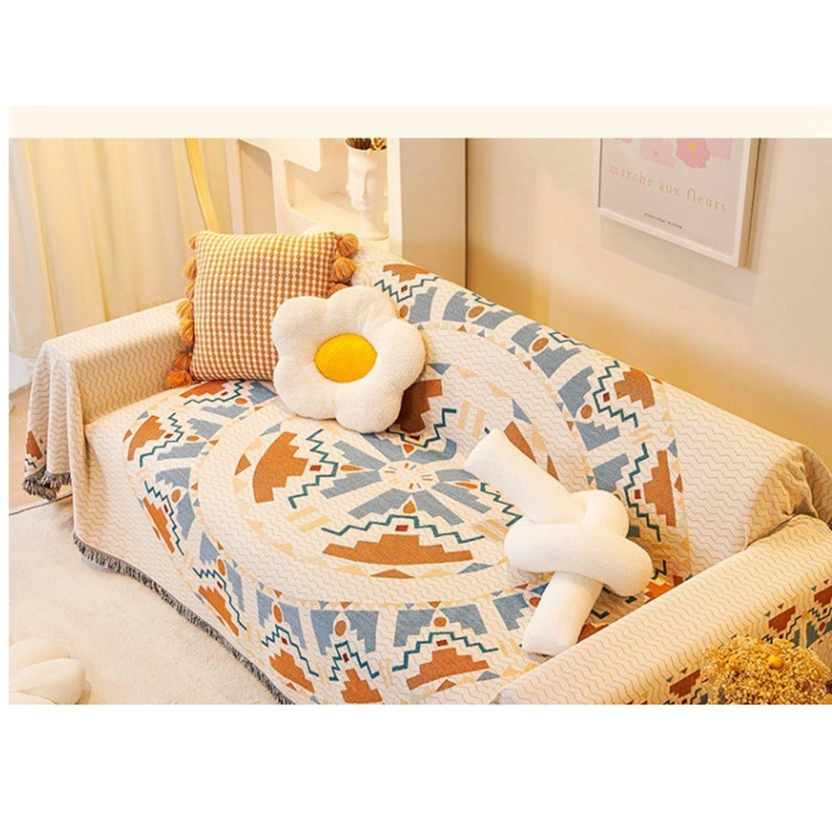 Amazon｜ソファーカバー ネイティブ柄 リバーシブル マルチカバー