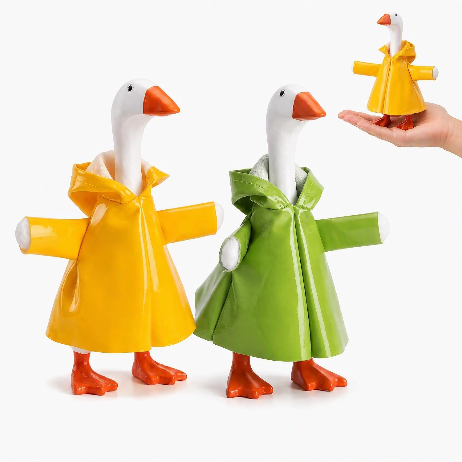 Desk Goose Outfits 7 Inches, Back to School Porch Goose Outfit | Cute Desk Goose Raincoat Outfit Teacher Desk Decor For Desktop Goose Statues Office Classroom First Day Of School Gifts