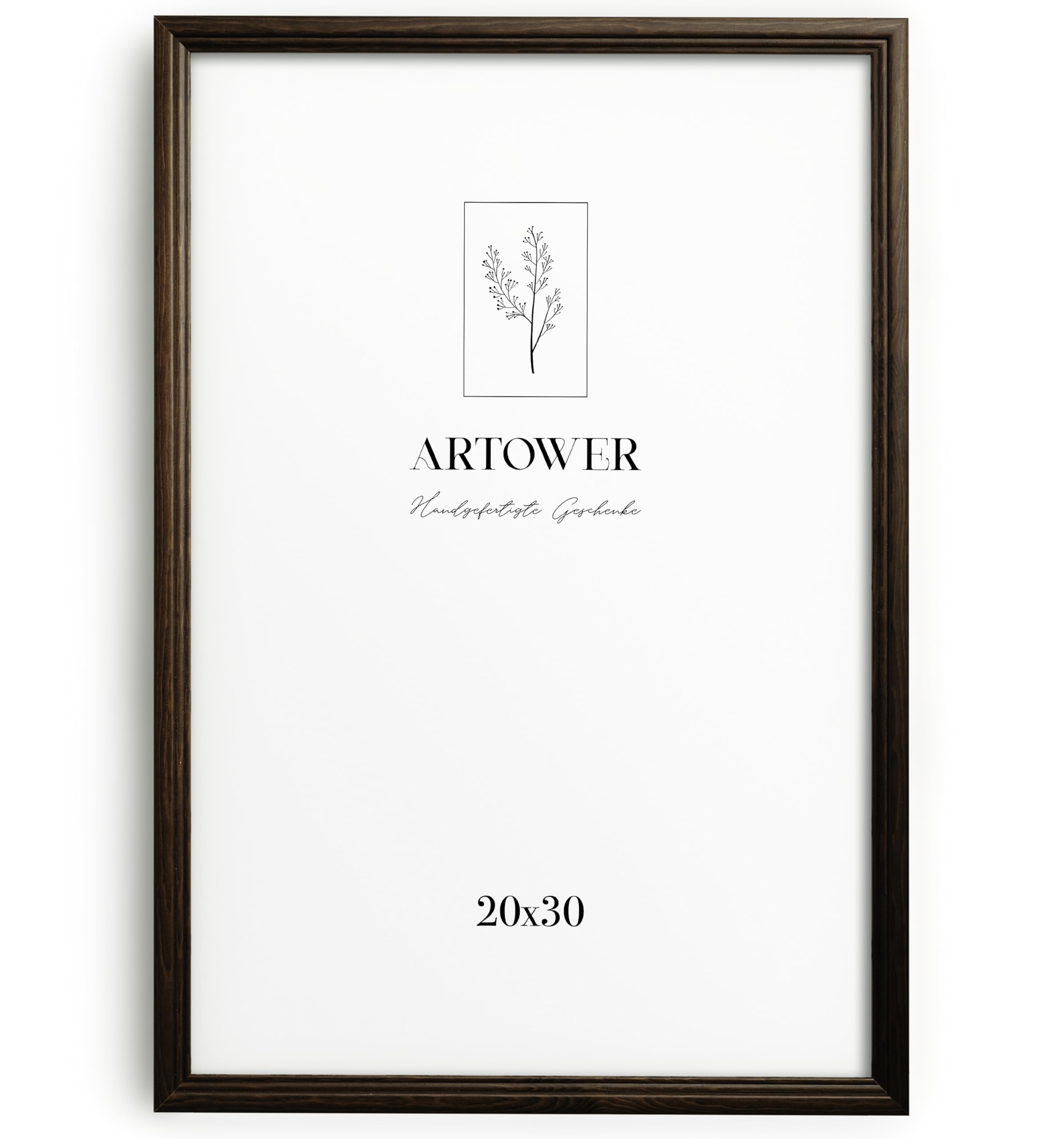Artower® Marco Vintage Madera Marrón 20x30 cm | Marco 20x30 para Decoración en Salón, Dormitorio y Habitación | Cuadro Grande 20 x 30 cm | Marco Decorativo para Dibujos, Diplomas y Pósteres
