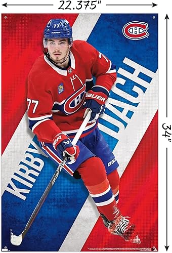 Miniatura 3 de Trends International NHL Montreal Canadiens - Póster de pared de Kirby Dach 23, 22.37 x 34.00 pulgadas, paquete de póster y alfiler