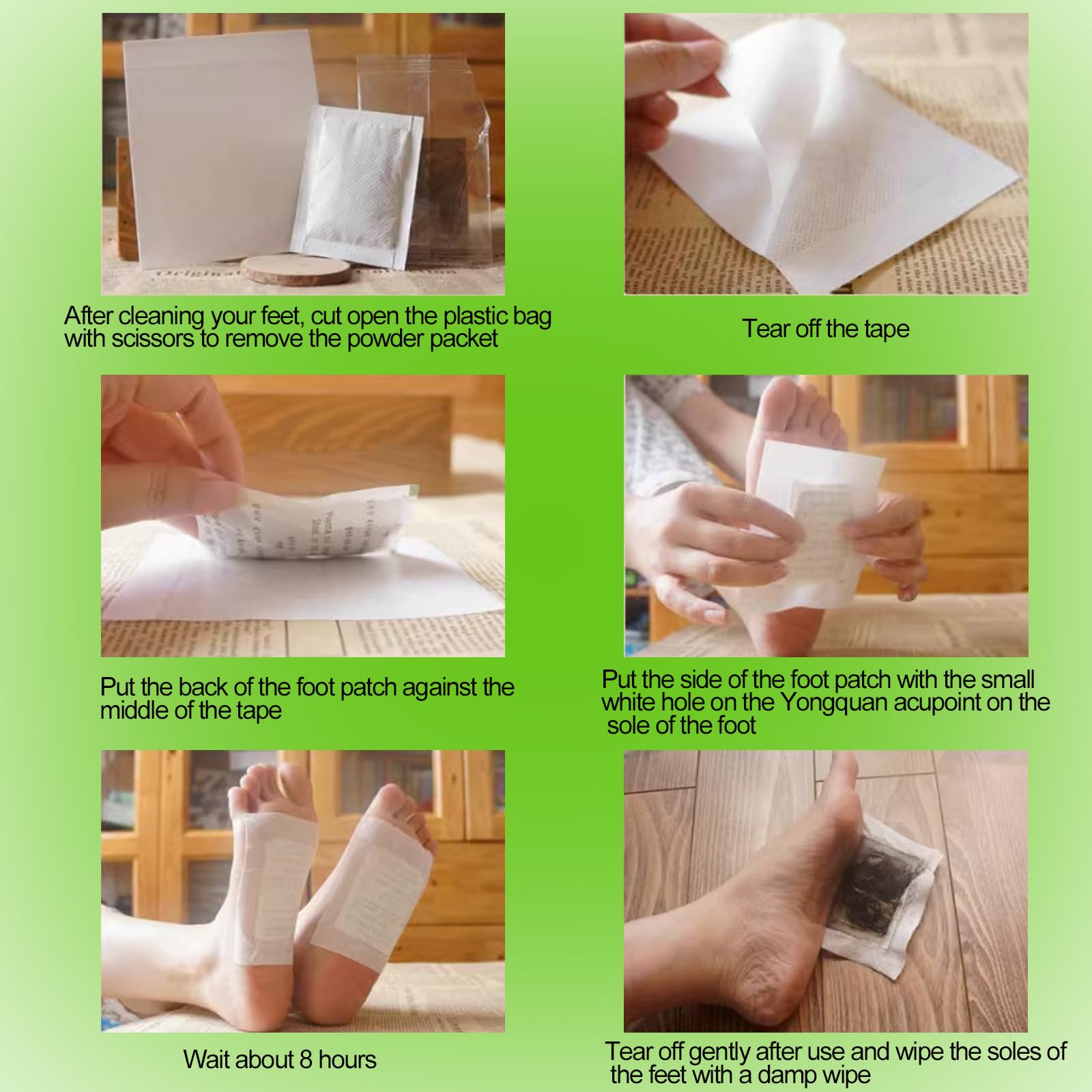 100 PCS Parches Detox para Pies - Natural Parches Desintoxicantes para Pies Detox Foot Parche para pies de limpieza profunda, Eliminar Toxinas Del Cuerpo y Mejoran el Sueño