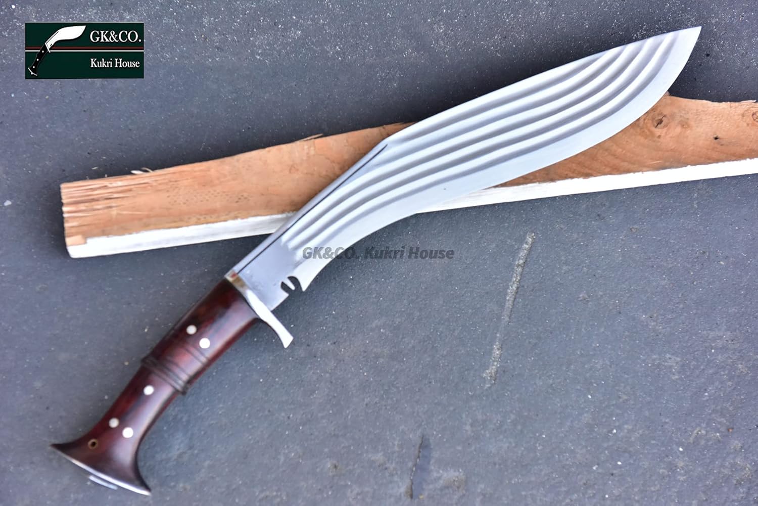 GK&CO. Kukri House Authentic Kukri/Khukuri 16" Blade 5" Chirra (5 Fuller) Knife Blocker Rosewood Handle-GK - Handmade in Nepal Imported
