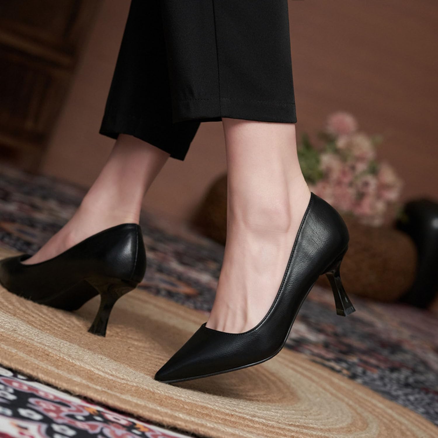Scarpe da Donna con Tacco a Spillo, Punta Chiusa, Slip-on, in Similpelle, per Matrimonio, Festa, Ufficio e Lavoro