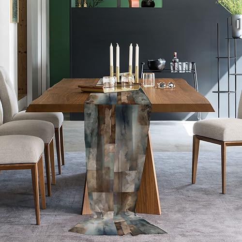 Miniatura 2 de Marble Cloud Chiffon Table Runner 55 Inches Long, Voile Sheer Tulle Runner for Rustic Wedding Reception Bridal Shower Decorations Birthday Party,