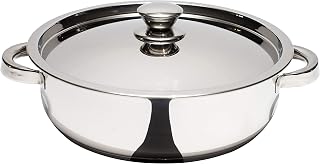 Zinel 1010 Stainless Steel Sauté Pan with Stainless Steel Lid, 22cm - 1.7L , Silver