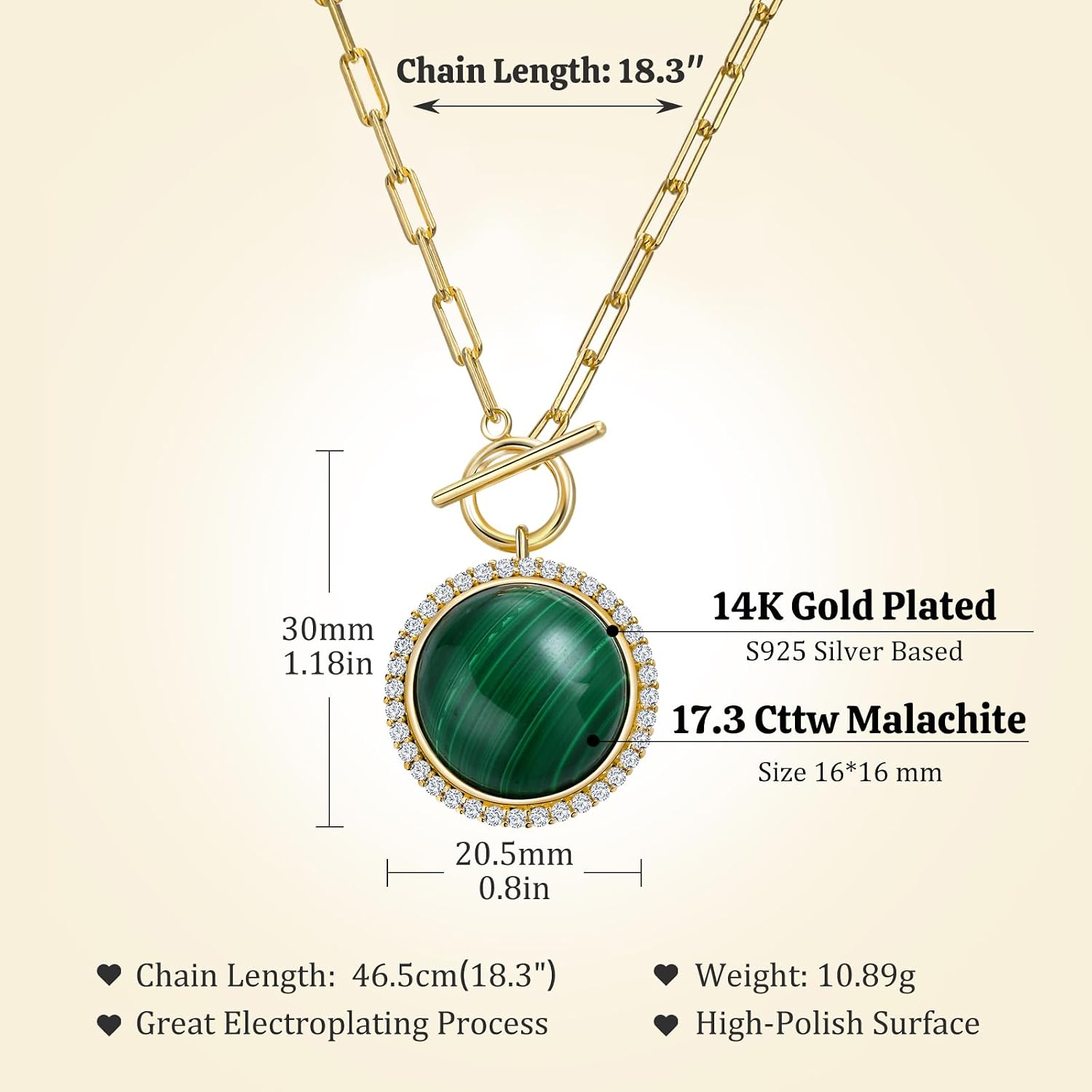 AIBAO 6-18 Cttw Genuine Turquoise/Red Coral/Lapis Lazuli/Malachite Halo Pendant for Women 925 Sterling Silver Paperclip Chain Necklace Western Jewelry