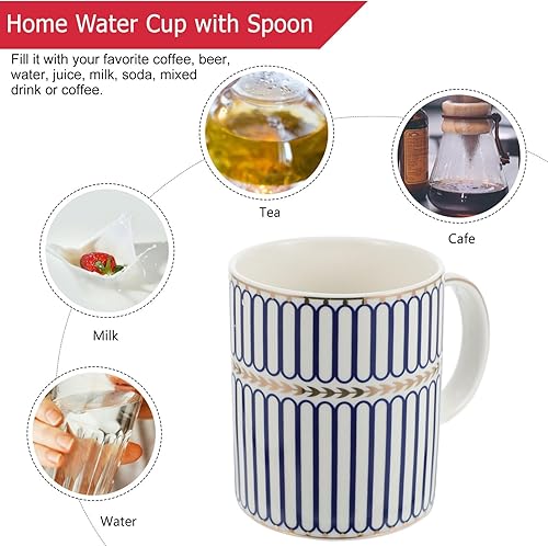 Miniatura 2 de BRIGHTFUFU Taza de agua para parejas, taza de cerámica, tazas de cerámica, tazas de té pequeñas, taza de desayuno, cerámica, tazas pequeñas, tazas