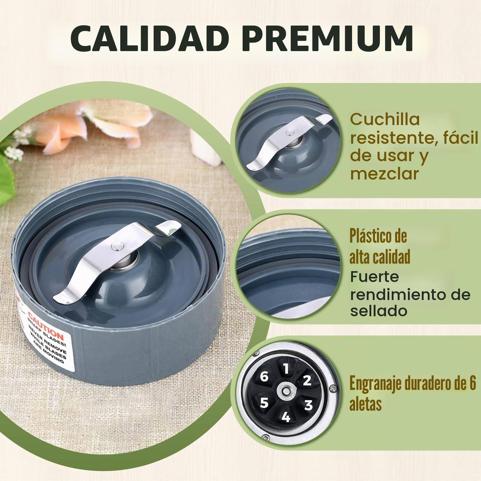 DRELD Repuesto de Cuchilla para Base de Batidora Extractor de Reemplazo de Exprimidor Compatible con Licuadora NUTRIBULLET Serie 600/900