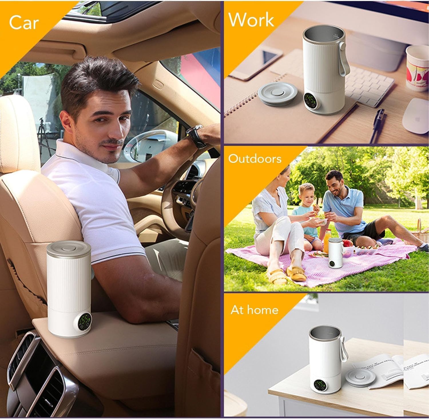 Montalatte elettrico 4 in 1 e scaldalatte, senza fili, portatile, con controllo della temperatura e riscaldamento rapido, vaporizzatore automatico del latte