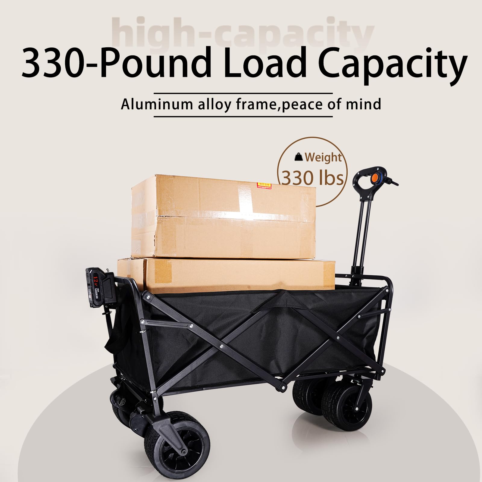 Chariot Pliable De Jardin 220 Lbs - 4 Roues Pivotantes - Dimensions 75x53x90 Cm - Pour Shopping, Sport, Camping - 7