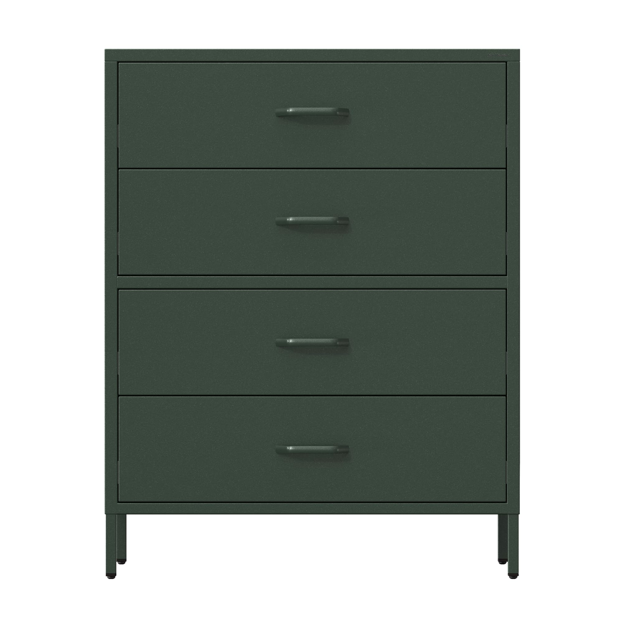 Jan Nowak Metall Kommode mit Schubladen - Carla | Komodenschrank für Schlafzimmer, Wohnzimmer, Kinderzimmer | Industrial Loft Style | Schubladenkommode Glitzernd | 80 x 101,5 x 40 cm | Flaschengrün