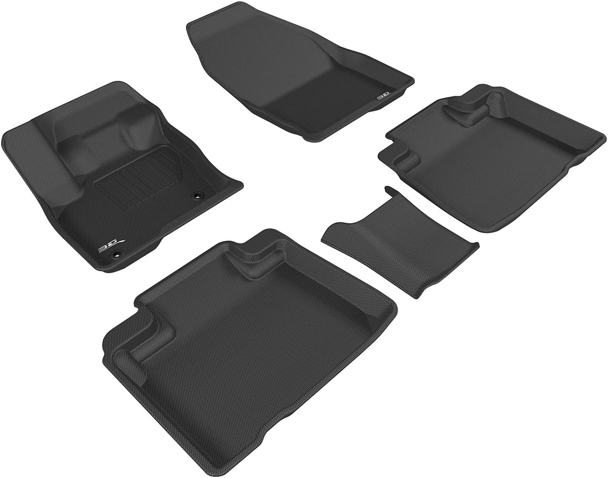 3D MAXpider Custom Fit Kagu Floor Mat (Black) Compatible with Ford Edge 2015-2024 - Full Set