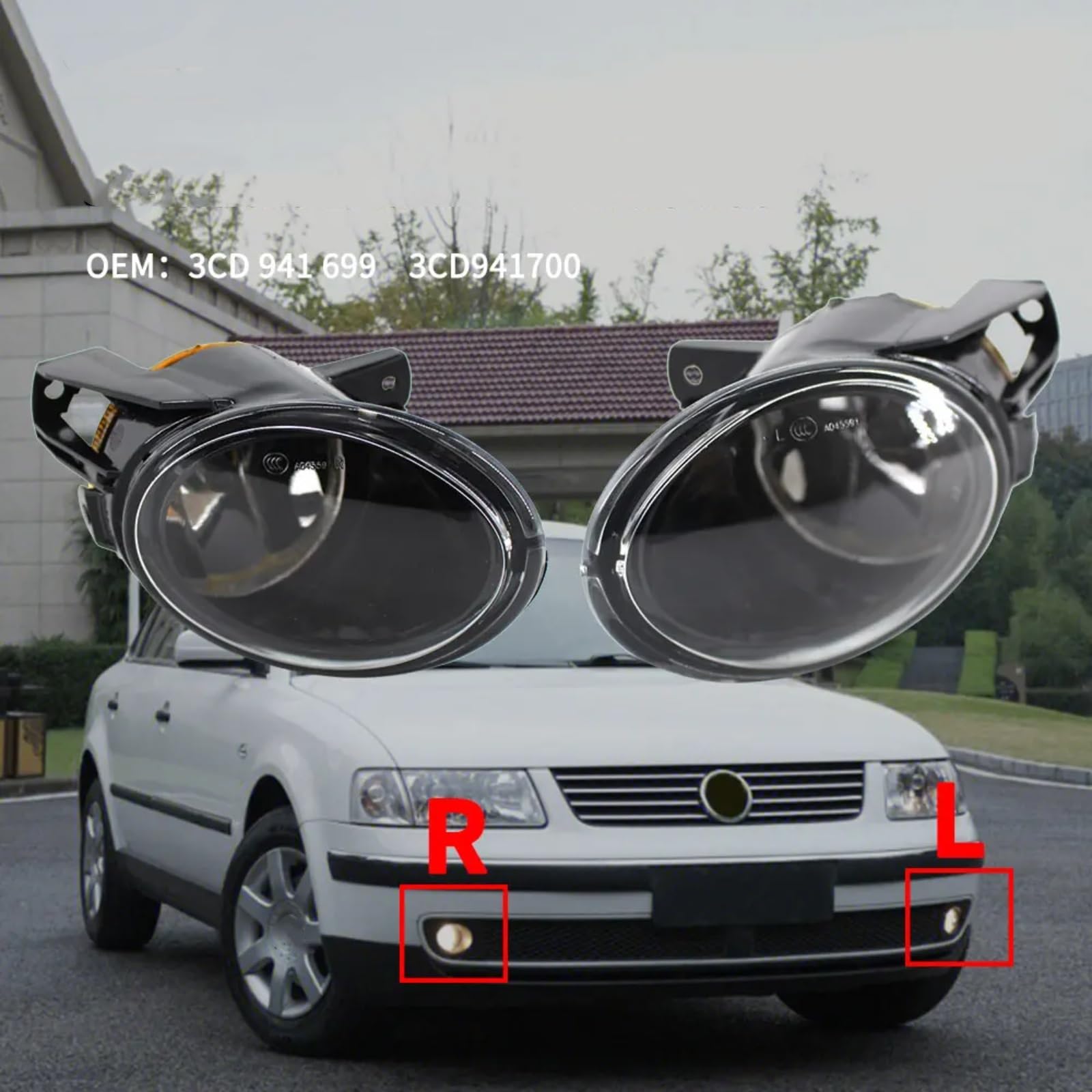 Luces Antiniebla Coche Compatible con Passat B6 2006 2007 2008 2009 2010 OEM 3CD941700 3CD941699 Piezas De Coche De Montaje De Lámpara De Luz Antiniebla Delantera Izquierda Derecha