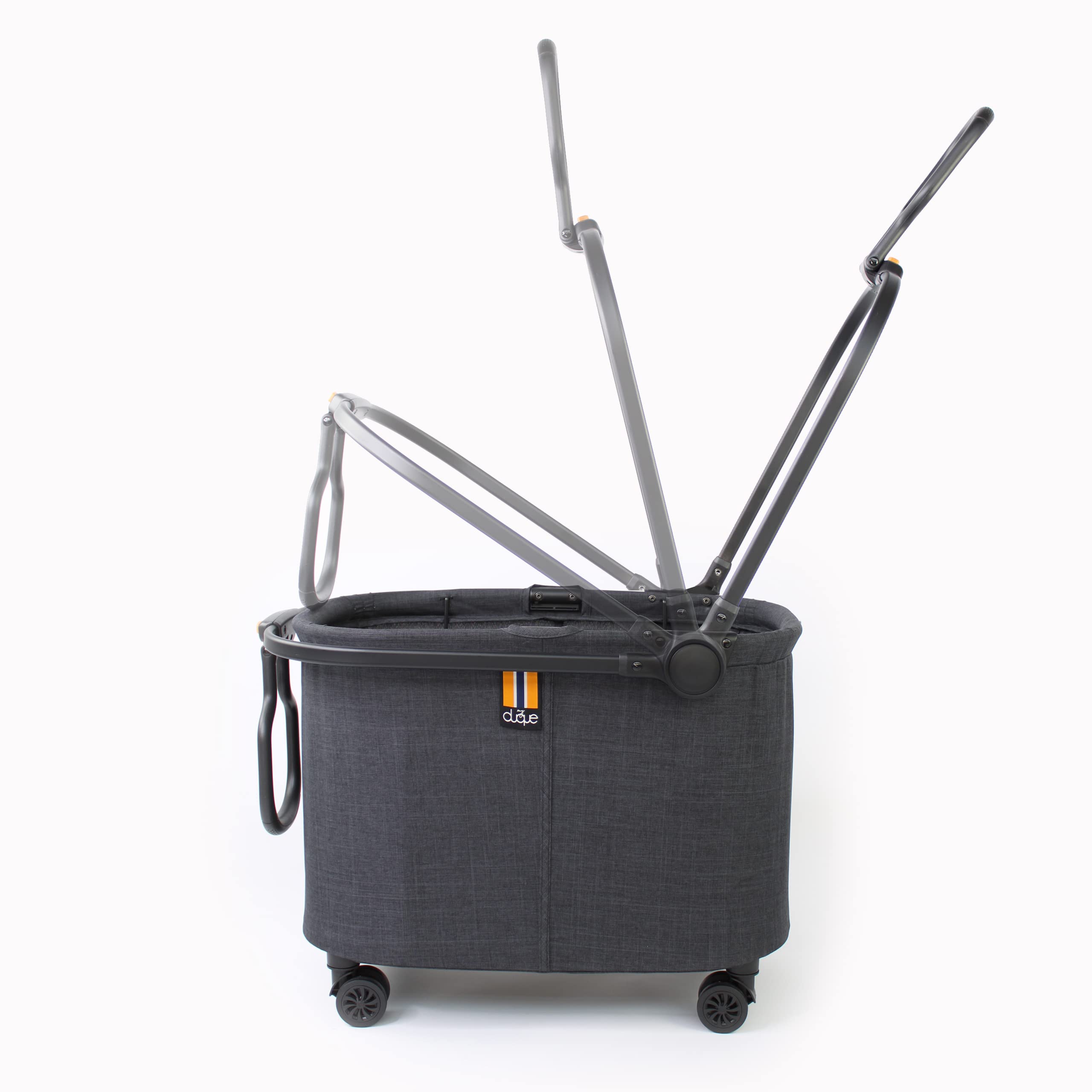 Milo Einkaufskorb bis 10 kg | Faltbarer Einkaufstrolley | Flexibler XL Einkaufswagen mit doppelt gegliedertem Griff | Klappbox auf Rollen – Praktischer Bollerwagen faltbar in Schwarz