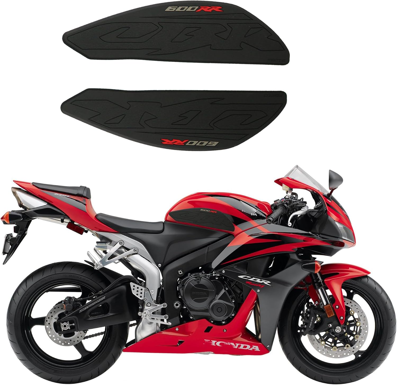 NIGHT CAT Fuel Tank Sticker,Gas Tank Pad for CBR 600RR 2007-2012,Motorcycle Fuel Tank Protector,Fuel Tank Side Traction pad,Anti Slip sticker(Tank Side Traction Pad)