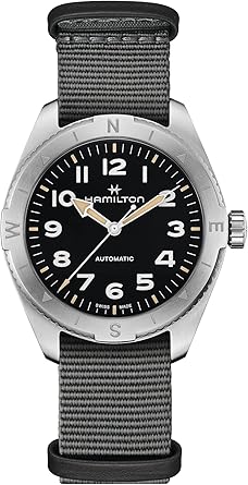 Hamilton Khaki Field Expedition Automatic Mens Watch, 41mm Stainless Steel Case, Swiss Made, Black Dial Analog Wrist Watch for Men, 100m Waterproof, Sapphire Crystal, 3-Hand Movement, Textile Strap