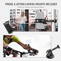 Vista 7 de NEEWER Super Clamp con Brazo Mágico de Cabeza Esférica Doble de 3", Zapata Fría, Roscas de 1/4", Adaptador de Montaje para Cámara de Teléfono/Acción