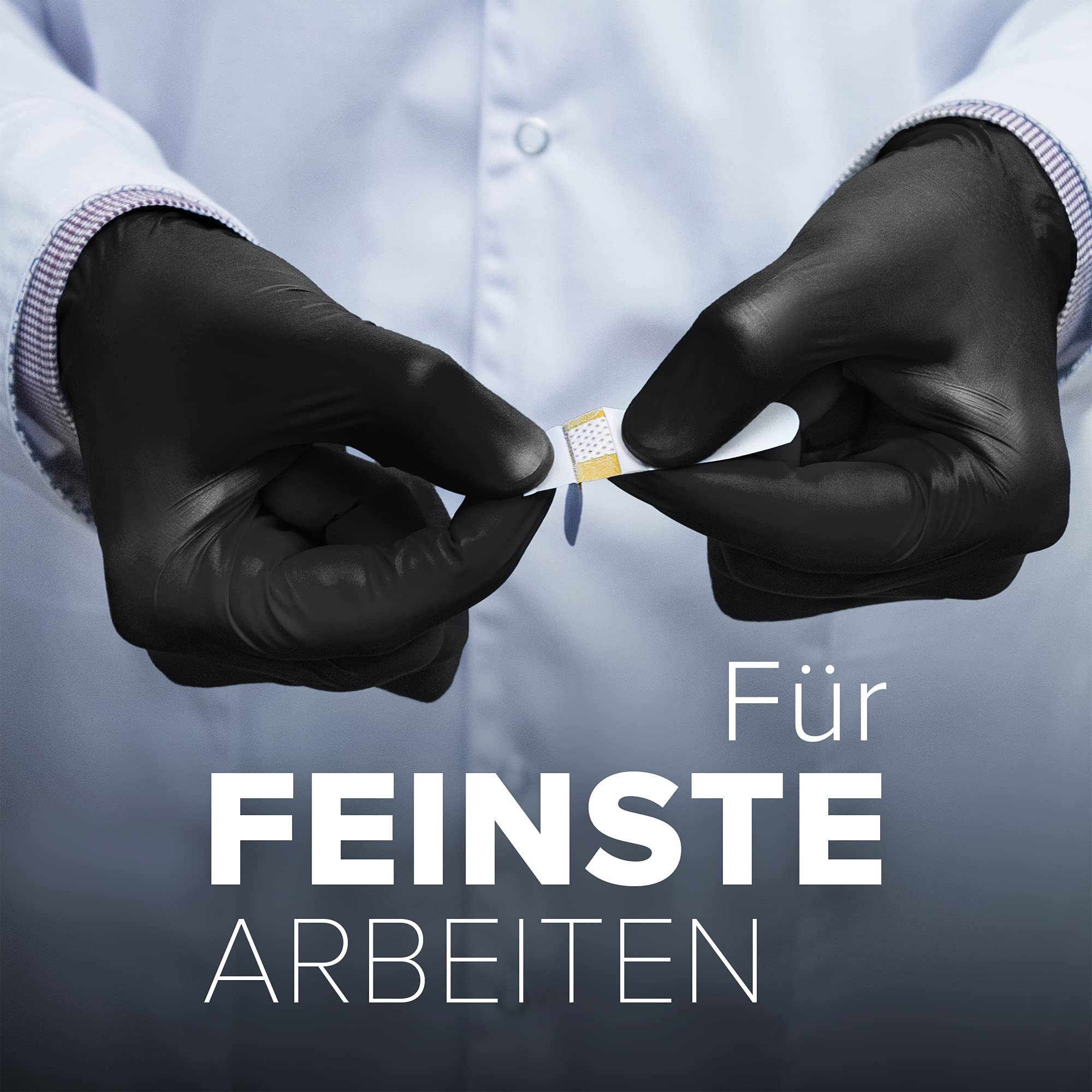 HARD 1000x Nitrilhandschuhe, Einweghandschuhe, Reißfest, Nitril Handschuhe, puderfrei, latexfrei, Einmalhandschuhe, Untersuchungshandschuhe, Black disposible nitrile gloves Box - Größe L - Schwarz