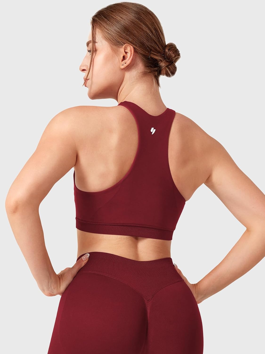 YEOREO Racerback Sports Bras for Women Padded Medium Impact Dafnien Seamless Yoga Workout Crop Tops - Image 2