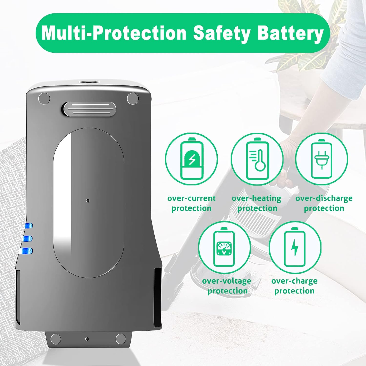 Replacement XBATR725 Battery for Shark Cordless Vacuum Cleaners - 3500mAh Lithium Ion Battery Compatible with IZ662H, IZ682H, IZ683H, IZ661HC, IZ662HC, IZ631H, 25.2V