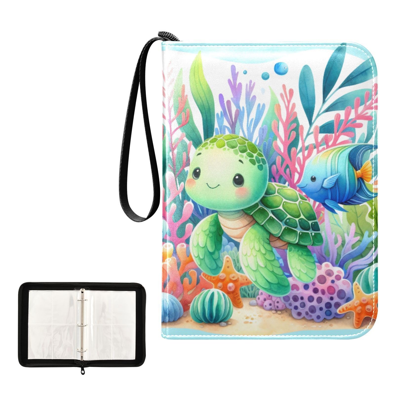 Amazon.com: YANENDIE Cute Sea Turtle Card Binder 4-Pockets, 400