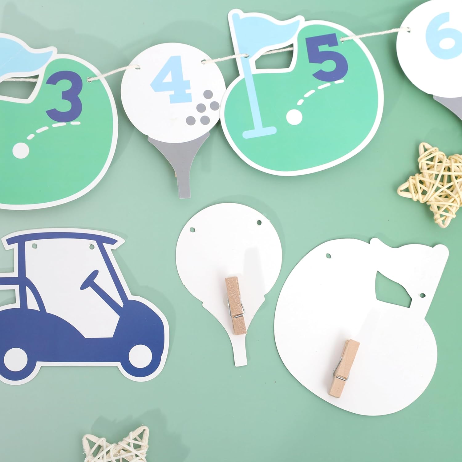 Hole In One First Birthday - Golf 1st Birthday Decorations,Golf 12 Month Photo Banner,Golf 1st Year Photo Banner One High Chair Banner - Image 7