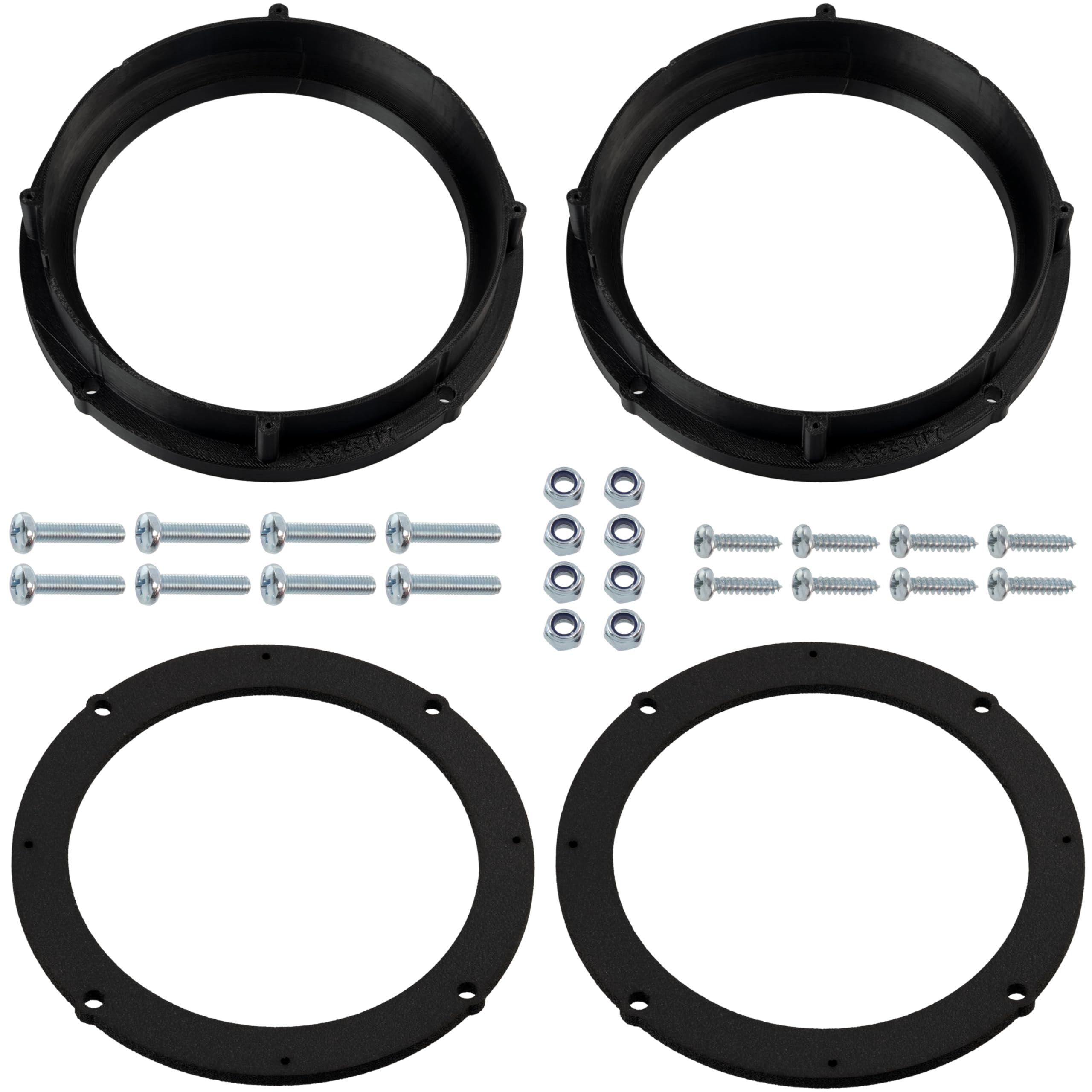 AERZETIX Kit de 2 adaptateurs de Haut-parleurs Ø165 mm avec Joints | Compatible avec VW Golf VII, VI, Polo V(6R), Tiguan (5N), Passat B7, Skoda Octavia I (1U), III (5E), Seat Ibiza SC/V (6J)