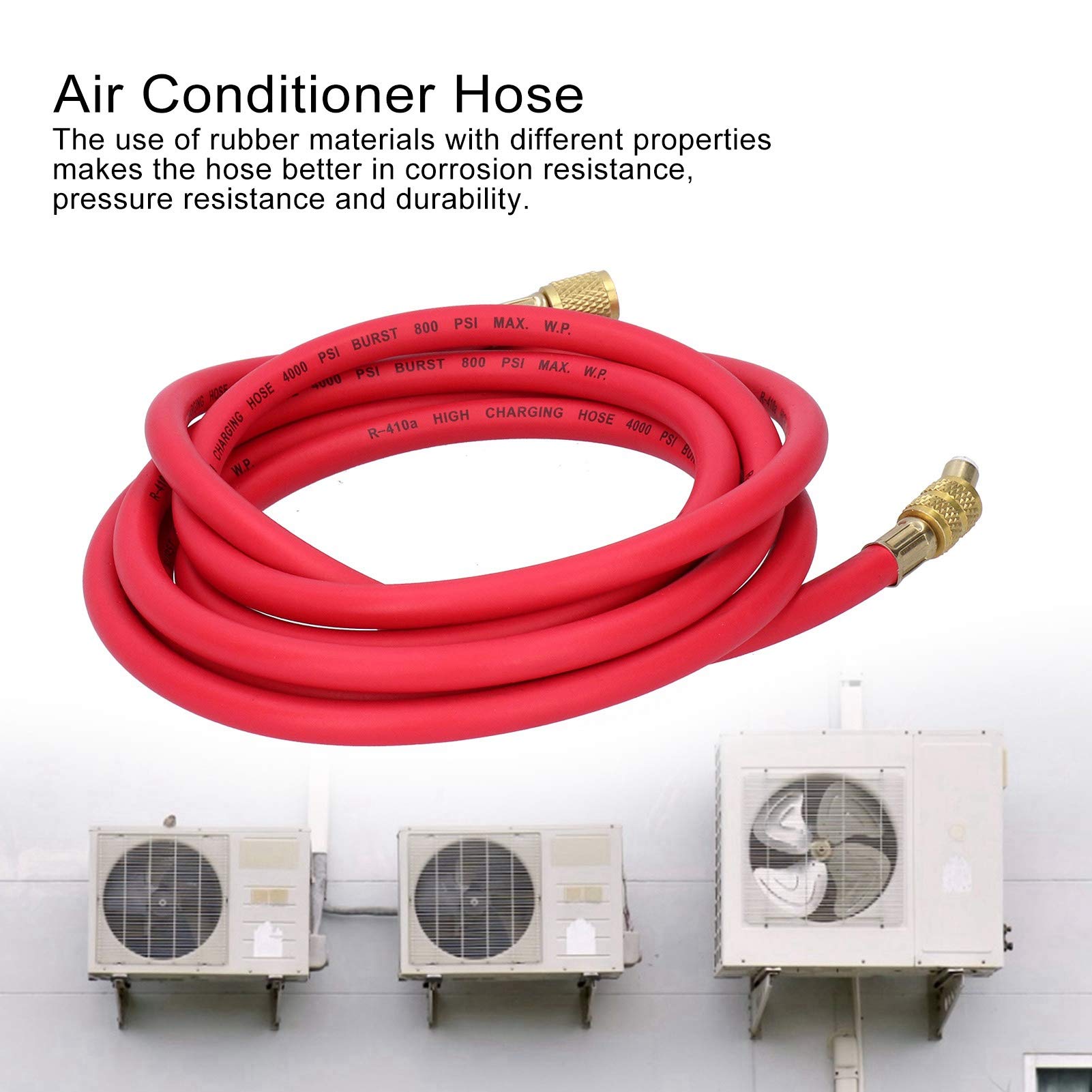 Tubo di ricarica del refrigerante, tubi di ricarica per refrigerante Strumento di riparazione dell'aria condizionata dell'auto per l'aggiunta di fluoruro del tubo(3m for R410)