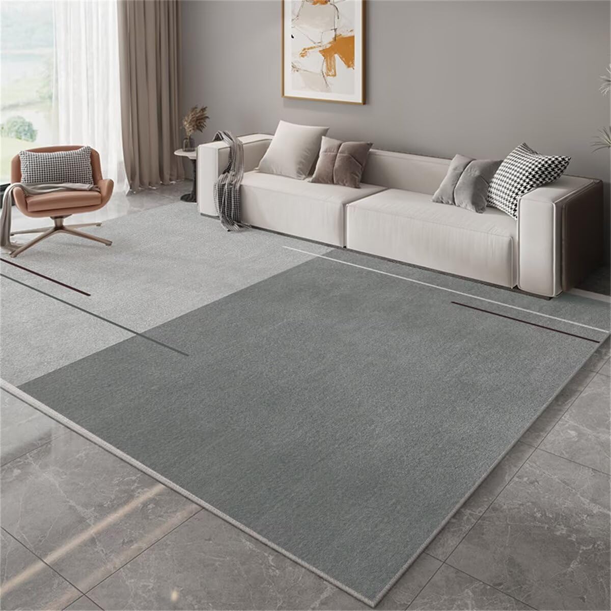 Tapis enfant lavable pour chambre et salon crée un coin d'éveil doux et sécurisé en gris 60x90